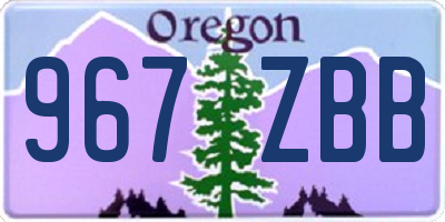 OR license plate 967ZBB