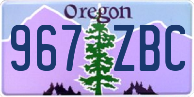 OR license plate 967ZBC