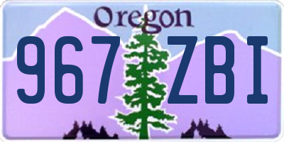 OR license plate 967ZBI