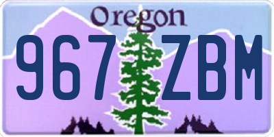 OR license plate 967ZBM