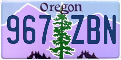 OR license plate 967ZBN