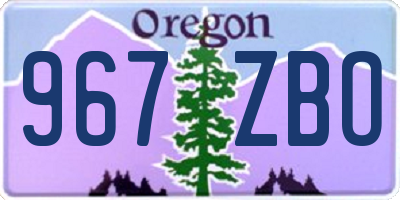 OR license plate 967ZBO