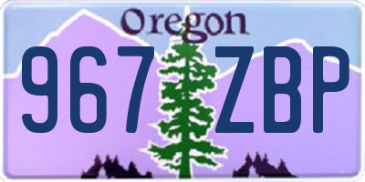 OR license plate 967ZBP