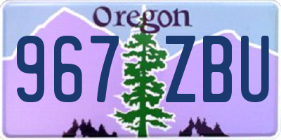 OR license plate 967ZBU