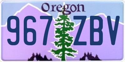 OR license plate 967ZBV