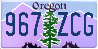 OR license plate 967ZCG