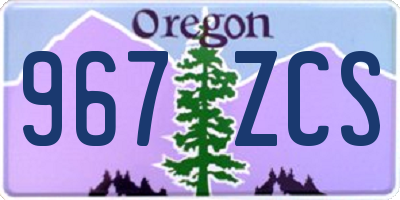 OR license plate 967ZCS