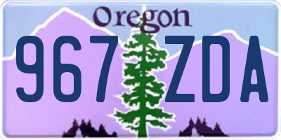 OR license plate 967ZDA