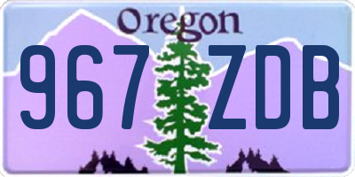 OR license plate 967ZDB