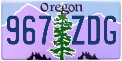 OR license plate 967ZDG