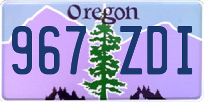 OR license plate 967ZDI