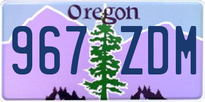 OR license plate 967ZDM