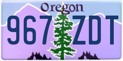 OR license plate 967ZDT