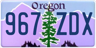 OR license plate 967ZDX