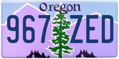 OR license plate 967ZED