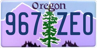 OR license plate 967ZEO