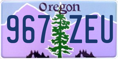 OR license plate 967ZEU