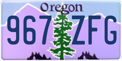 OR license plate 967ZFG