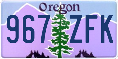 OR license plate 967ZFK