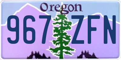 OR license plate 967ZFN
