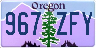OR license plate 967ZFY