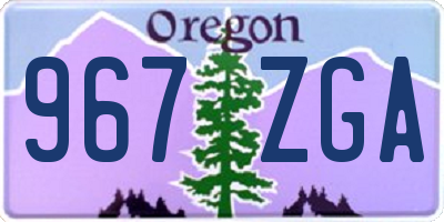 OR license plate 967ZGA