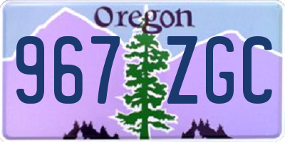 OR license plate 967ZGC