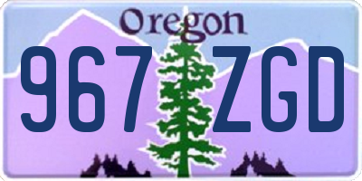 OR license plate 967ZGD