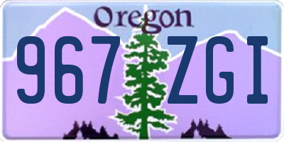 OR license plate 967ZGI