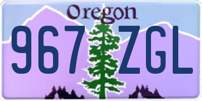 OR license plate 967ZGL