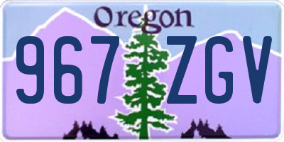 OR license plate 967ZGV