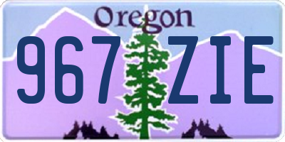 OR license plate 967ZIE