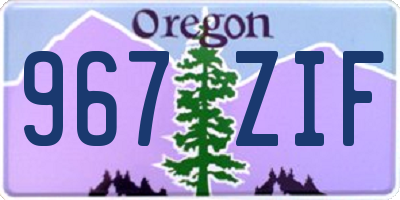 OR license plate 967ZIF