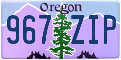 OR license plate 967ZIP