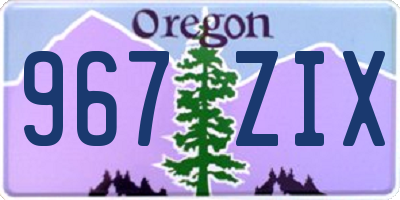 OR license plate 967ZIX