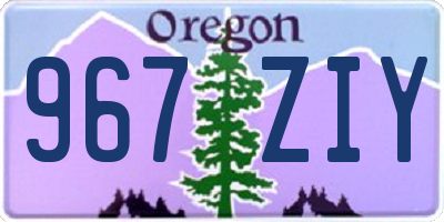 OR license plate 967ZIY