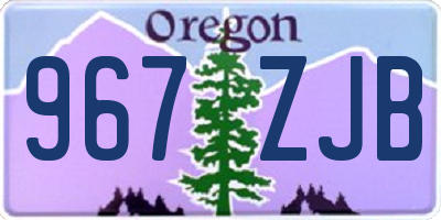OR license plate 967ZJB