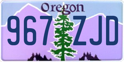 OR license plate 967ZJD