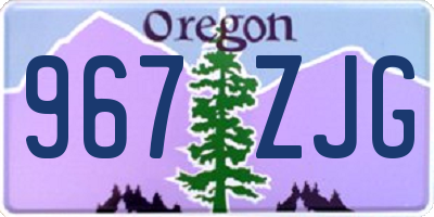 OR license plate 967ZJG