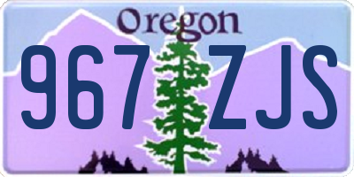 OR license plate 967ZJS
