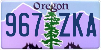 OR license plate 967ZKA