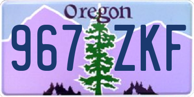 OR license plate 967ZKF