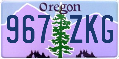OR license plate 967ZKG