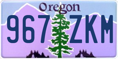 OR license plate 967ZKM