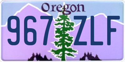 OR license plate 967ZLF