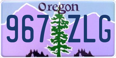 OR license plate 967ZLG