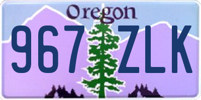 OR license plate 967ZLK