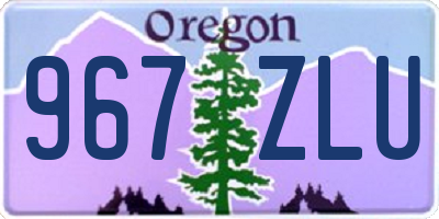 OR license plate 967ZLU