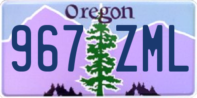 OR license plate 967ZML