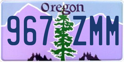 OR license plate 967ZMM